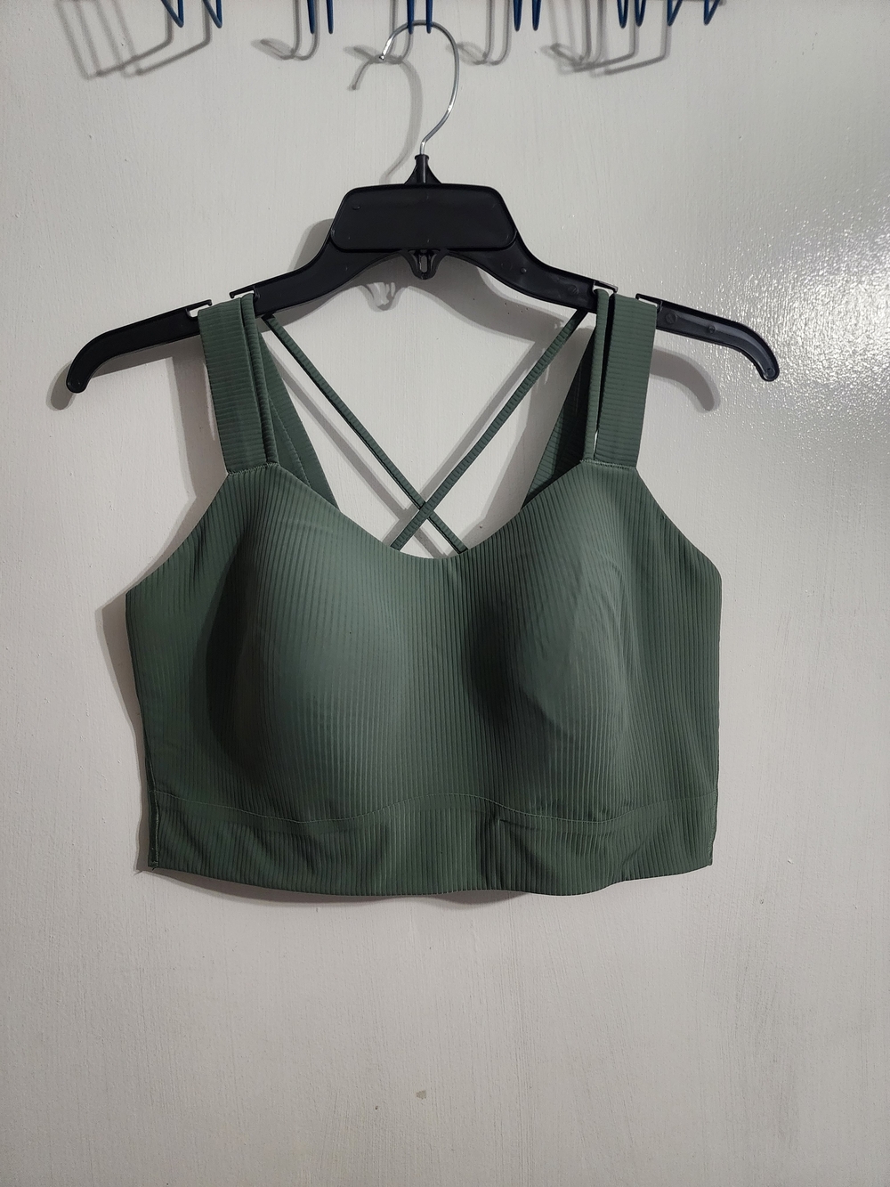 Lululemon Olive Green Strappy Ribbed Sports Bra
